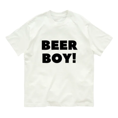 ビールボーイ_黒字(透過) オーガニックコットンTシャツ