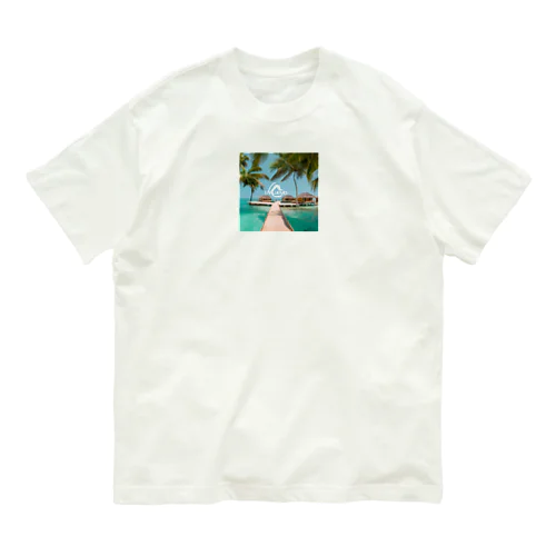 モルディブビーチバンガロー Organic Cotton T-Shirt