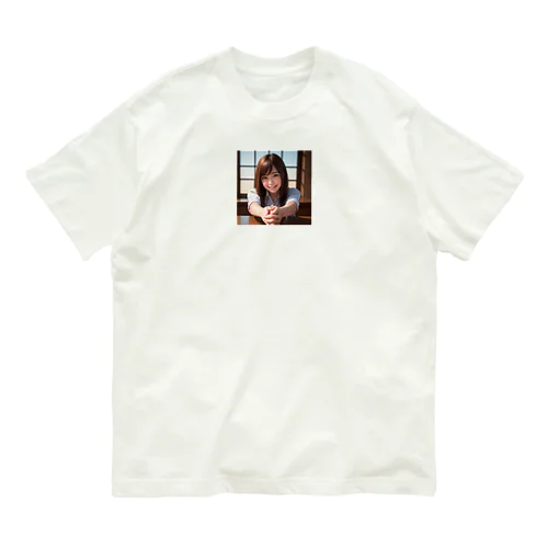 可愛い握手を求める女の子 Organic Cotton T-Shirt