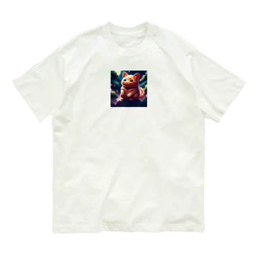 赤ねこ牛丸 Organic Cotton T-Shirt