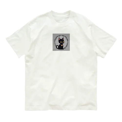 かわいい黒猫 Organic Cotton T-Shirt