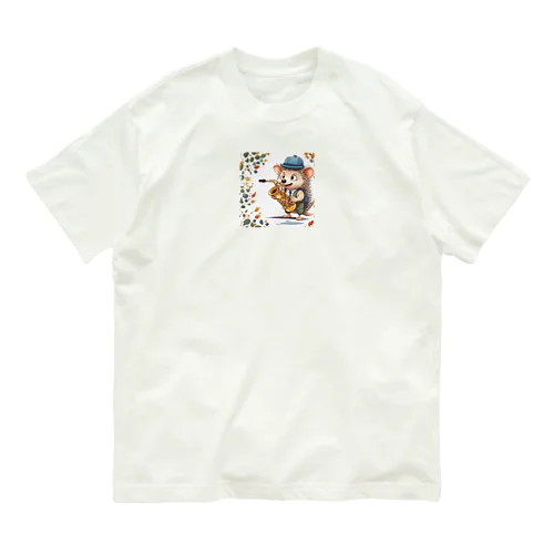 サックスハリネズミ オーガニックコットンTシャツ