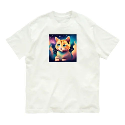 夜空を見つめる猫 Organic Cotton T-Shirt