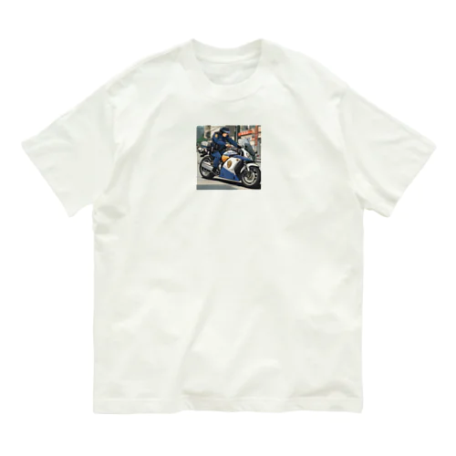 市民の安全を守る白バイ隊員 Organic Cotton T-Shirt