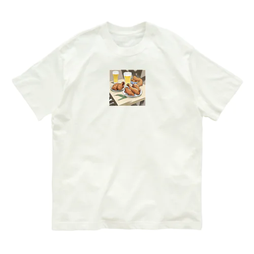 ビールには唐揚げ オーガニックコットンTシャツ