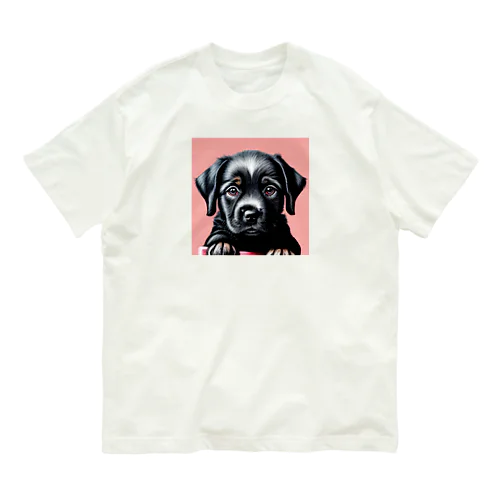 黒い子犬 Organic Cotton T-Shirt