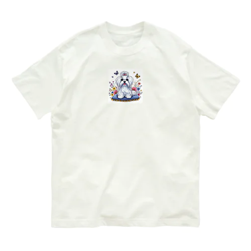 貴族のマルチーズ オーガニックコットンTシャツ