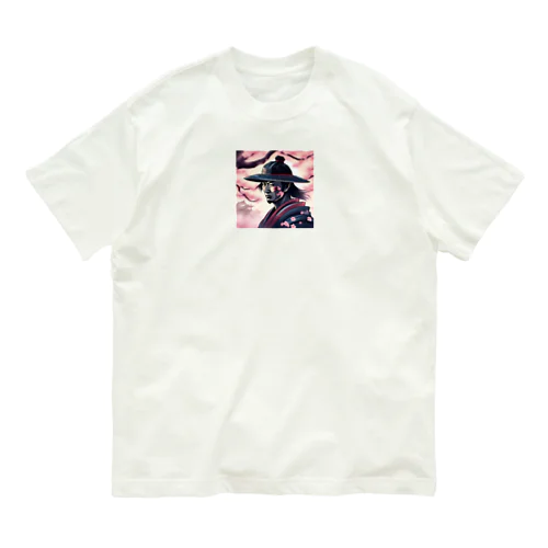 桜とサムライ オーガニックコットンTシャツ