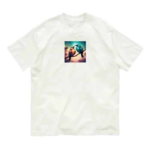 永遠の愛の絆幻想的な二羽の鳥 Organic Cotton T-Shirt