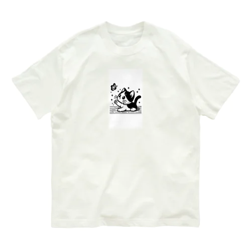 Cat & butterfly  Organic Cotton T-Shirt