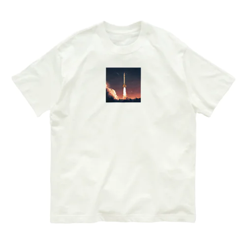 夕焼けのロケット オーガニックコットンTシャツ