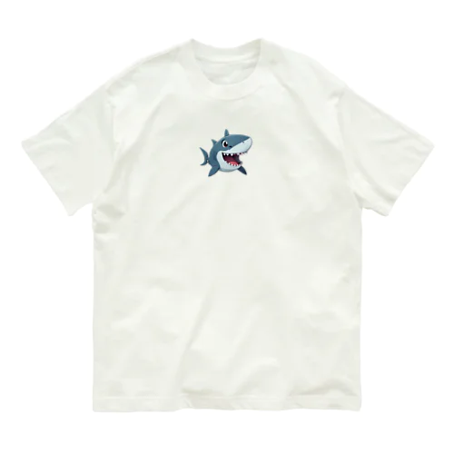 かわいい鮫 オーガニックコットンTシャツ