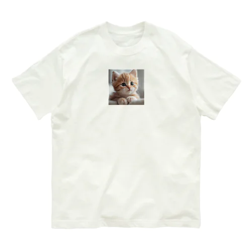 癒される猫のイラスト オーガニックコットンTシャツ