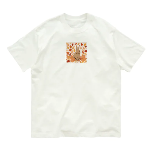 紅葉とうさぎ🐰 Organic Cotton T-Shirt