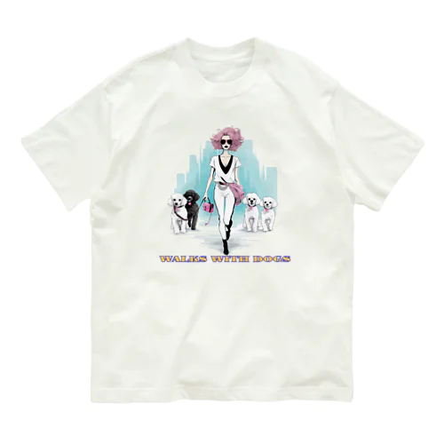 セレブな犬の散歩 オーガニックコットンTシャツ