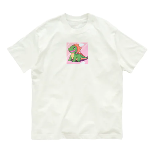 かわいい恐竜のグッズ オーガニックコットンTシャツ