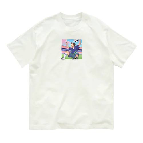 ワールドカップ優勝を夢見るサッカー少年 Organic Cotton T-Shirt