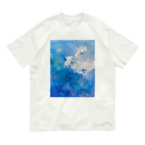 蒼に咲く花 オーガニックコットンTシャツ