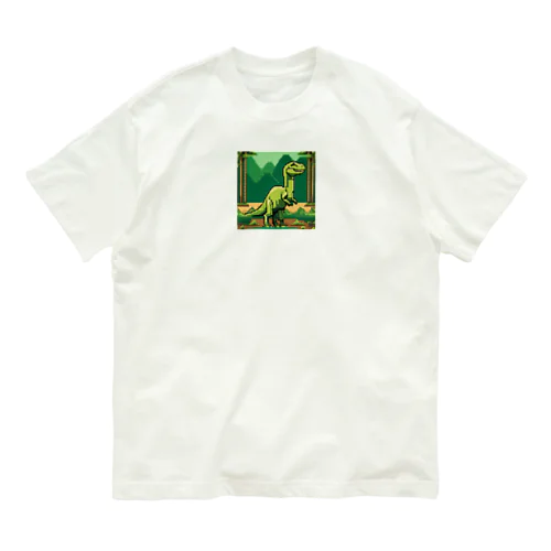 ドット絵コンプソグナトゥス オーガニックコットンTシャツ