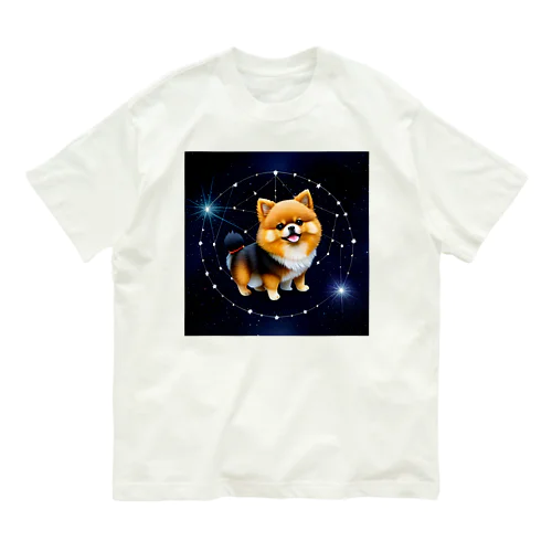 架空の星座　ポメラニアン座 オーガニックコットンTシャツ