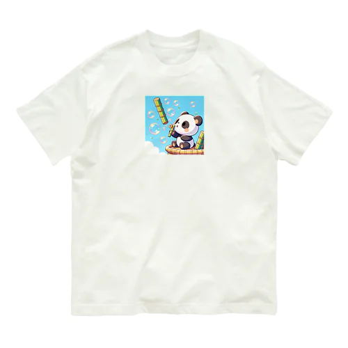 シャボン玉パンダくん Organic Cotton T-Shirt