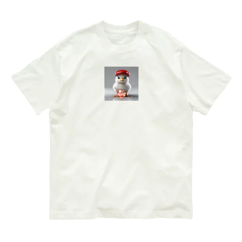 赤い帽子のヒヨコくん オーガニックコットンTシャツ