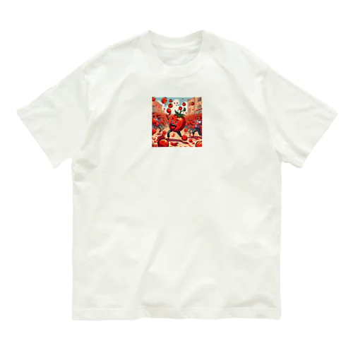 トマトたちの殴り合い Organic Cotton T-Shirt