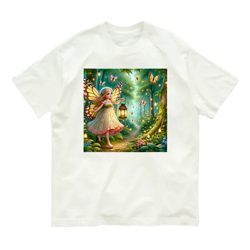 妖精　女の子 オーガニックコットンTシャツ