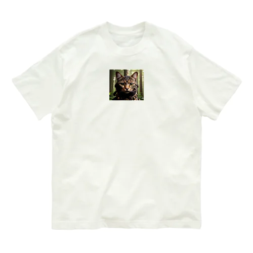 野生的　黒猫 Organic Cotton T-Shirt