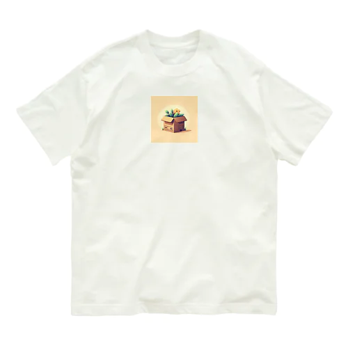 ダンボールの可愛いイラスト Organic Cotton T-Shirt