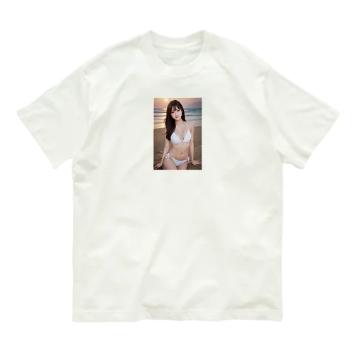 白い水着の彼女 オーガニックコットンTシャツ