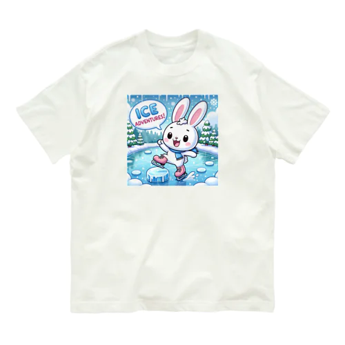 PONPONウサギ オーガニックコットンTシャツ