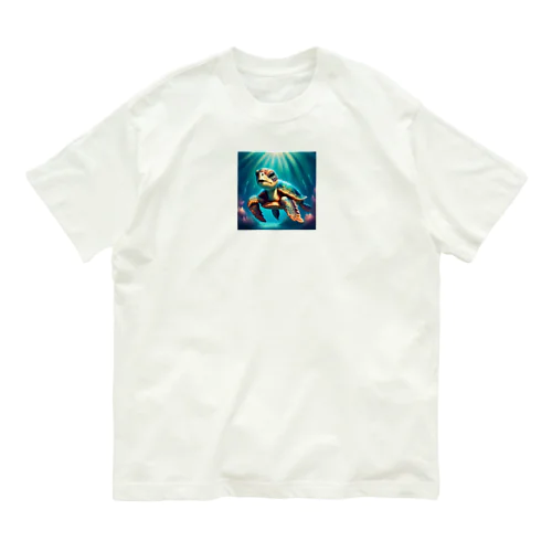 可愛らしい天使のような海ガメのイラストグッズ Organic Cotton T-Shirt