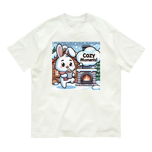 PONPONウサギ オーガニックコットンTシャツ