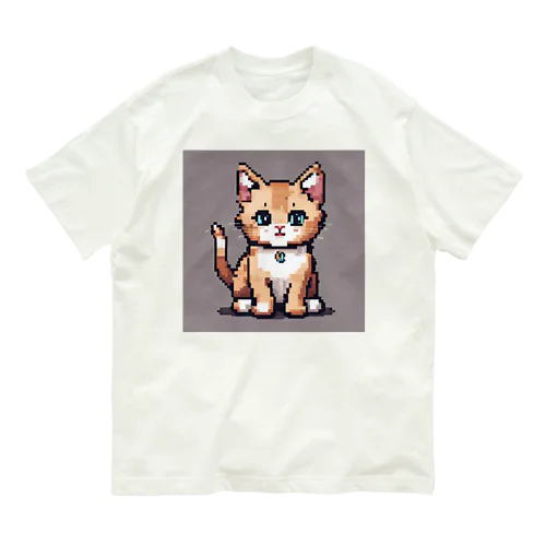 ドット巨大ねこのグッズ オーガニックコットンTシャツ