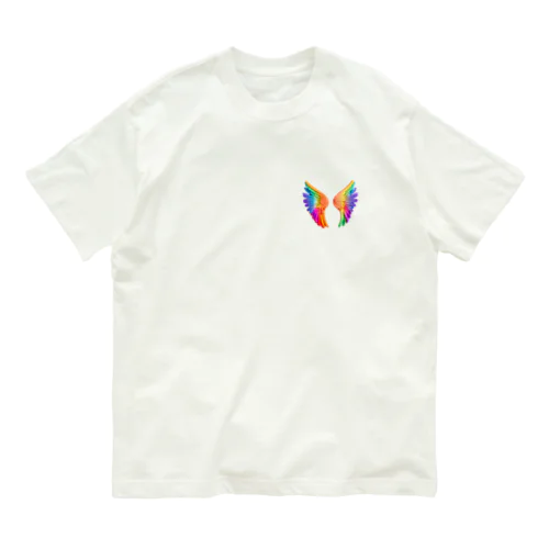 レインボーエンジェルの羽 オーガニックコットンTシャツ