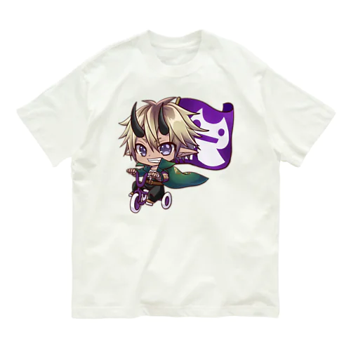 ロキロキ団三輪車アバ雷炎ちゃん オーガニックコットンTシャツ