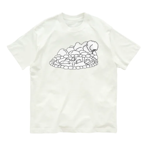 カピバラだって温泉に入る！♨︎シンプルカピバラグッズ Organic Cotton T-Shirt