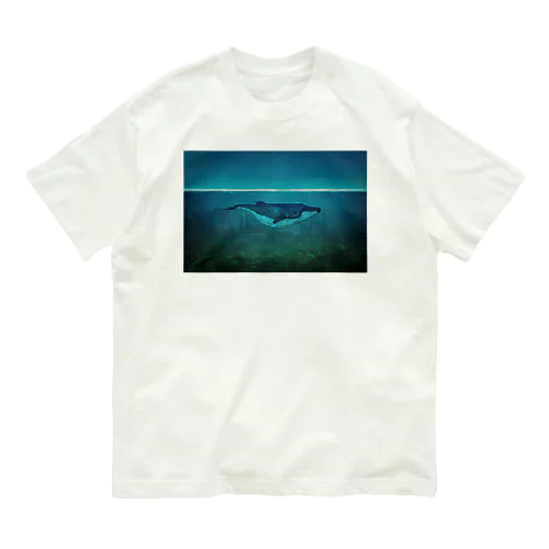 シロナガスクジラと海に沈んだ都市 オーガニックコットンTシャツ