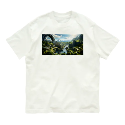 未来都市 渓谷 Organic Cotton T-Shirt