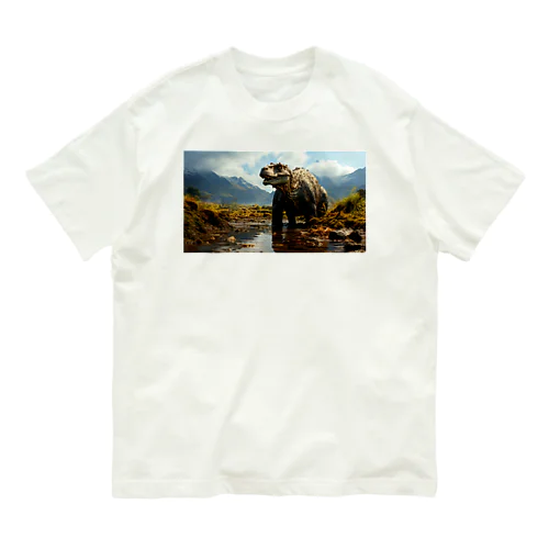 恐竜 水辺の Organic Cotton T-Shirt