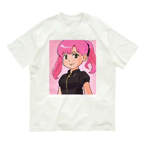 ピンク髪の女の子④ オーガニックコットンTシャツ