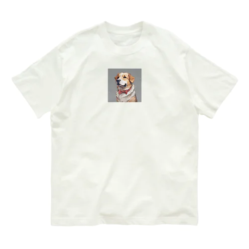 リボン犬 オーガニックコットンTシャツ