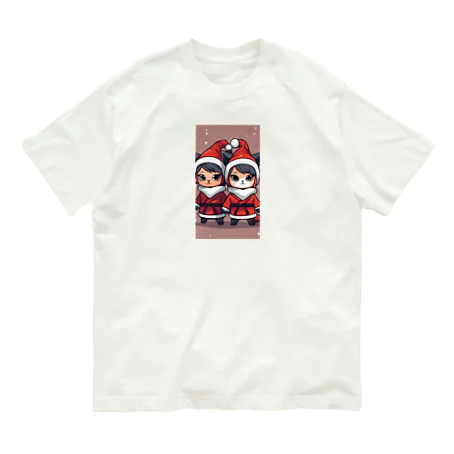 クリスマスの着ぐるみを身にまとった可愛らしい忍者イラスト・グッズ Organic Cotton T-Shirt