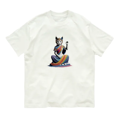 猫神レインボー オーガニックコットンTシャツ