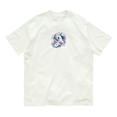 七色のユニコーン_002 オーガニックコットンTシャツ