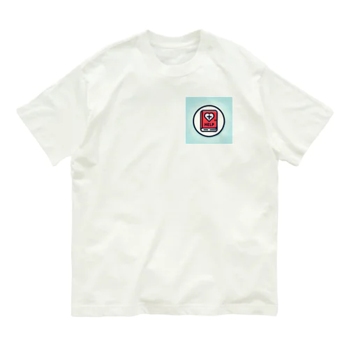 手帳とヘルプマークのピクトグラム Organic Cotton T-Shirt