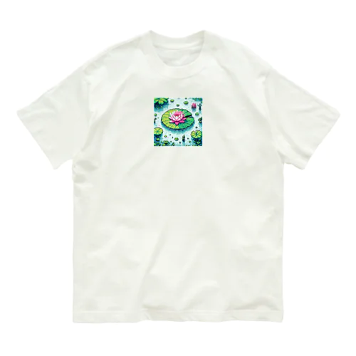 ハスの葉と花びら Organic Cotton T-Shirt