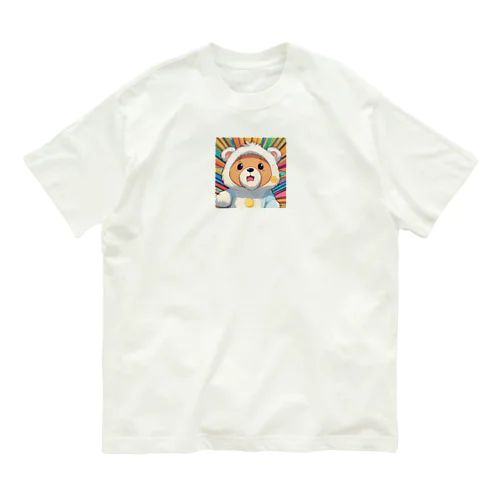 被りものクマちゃん Organic Cotton T-Shirt