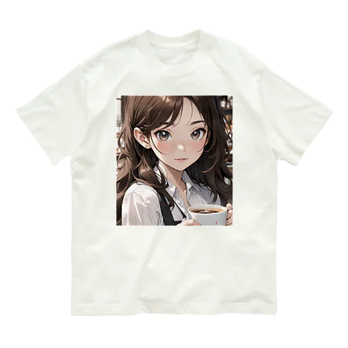 バリスタ見習いの女の子 オーガニックコットンTシャツ